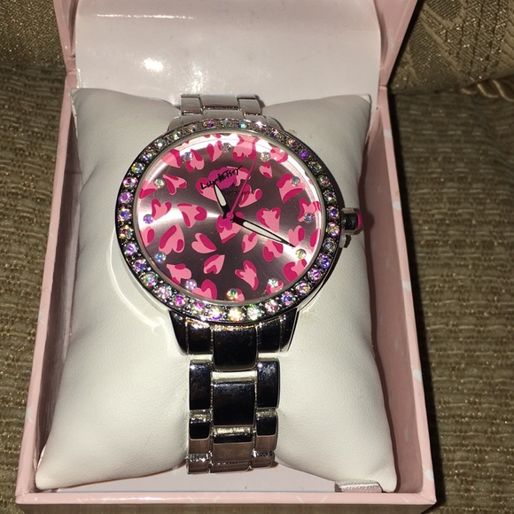 💖NWT Betsey Johnson Silver Watch w/Crystals - Picture 2 of 7